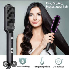 2-in-1 Hair Straightening & Curling Comb – Salon-Quality Styling at Home