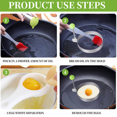 4-Pieces Stainless Steel Egg Molds ❤️ Rs-999/- only