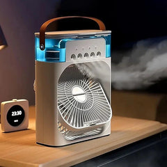 3-in-1 Portable Air Cooler – Personal USB Fan, Water Mist Humidifier & LED Night Light