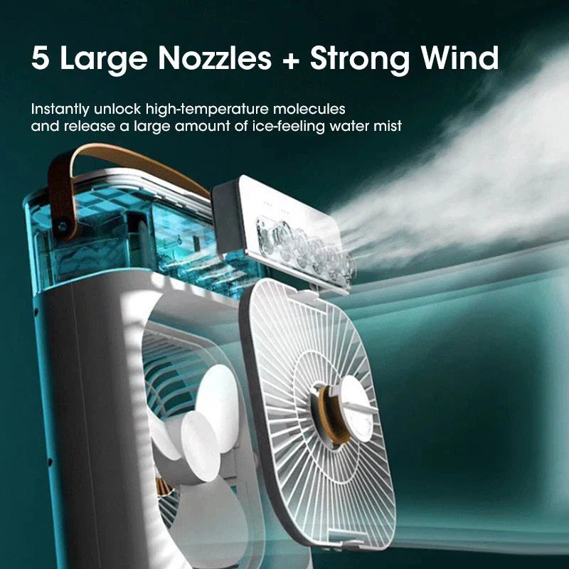 3-in-1 Portable Air Cooler – Personal USB Fan, Water Mist Humidifier & LED Night Light
