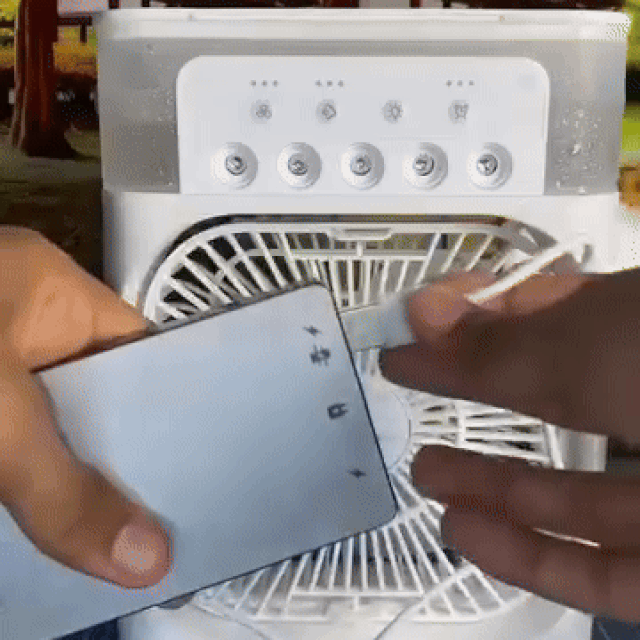 3-in-1 Portable Air Cooler – Personal USB Fan, Water Mist Humidifier & LED Night Light