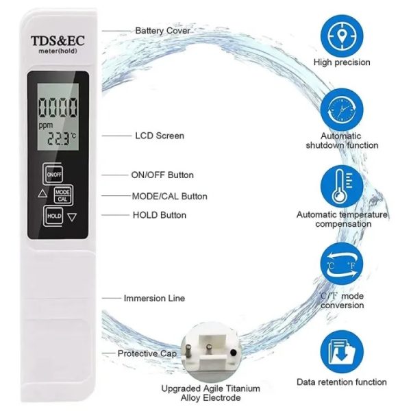 Water Quality Tester Drink Water TDS Meter Pen