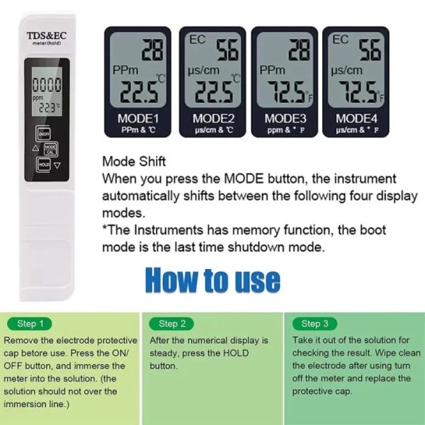 Water Quality Tester Drink Water TDS Meter Pen